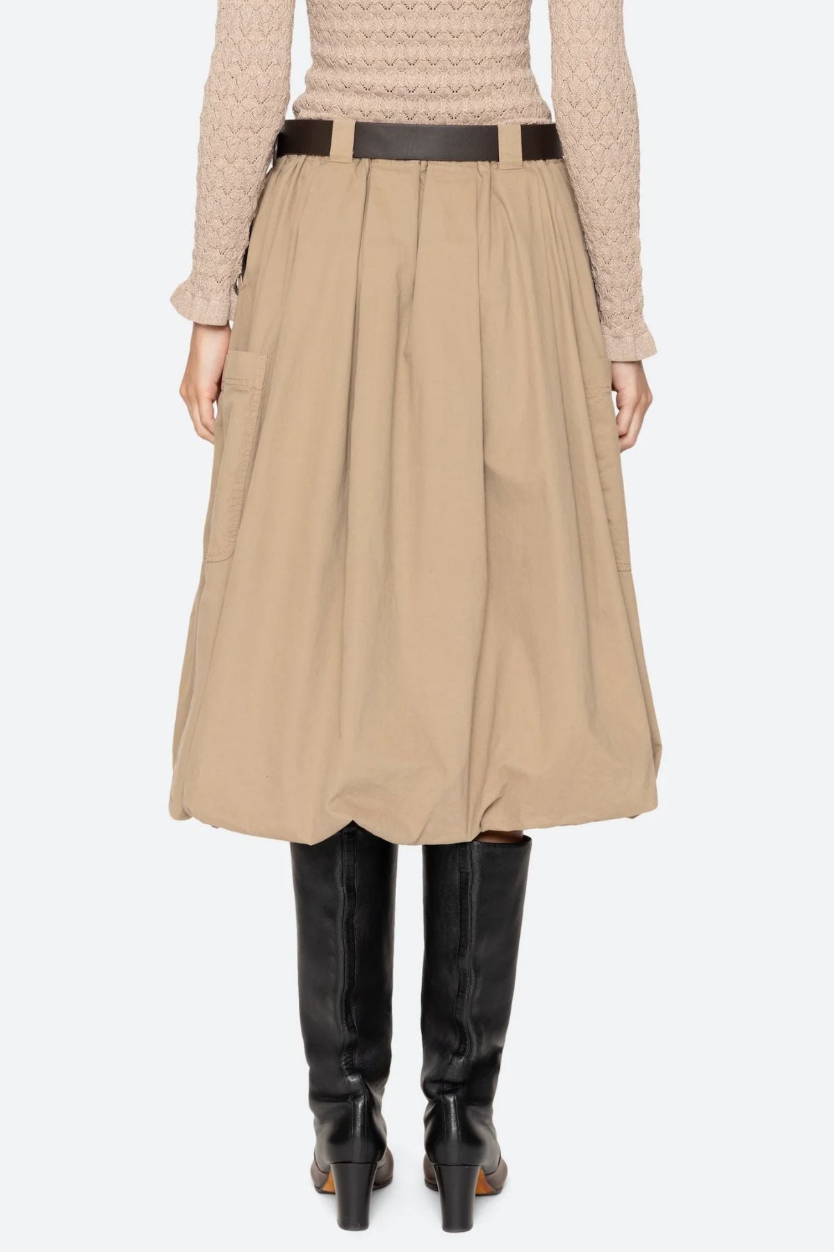Sea NY Sullivan Belted Bubble Skirt - Camel