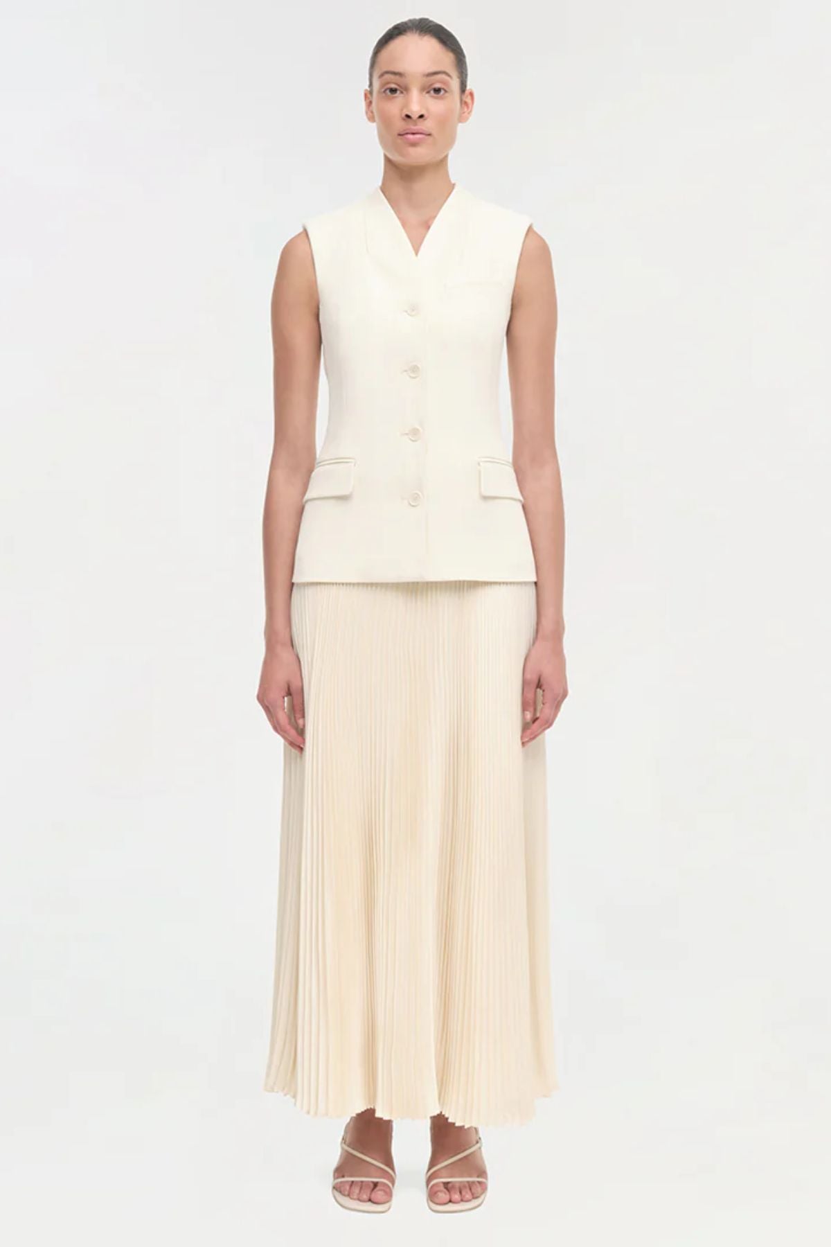 Simkhai Georgina Vest Midi Dress - White