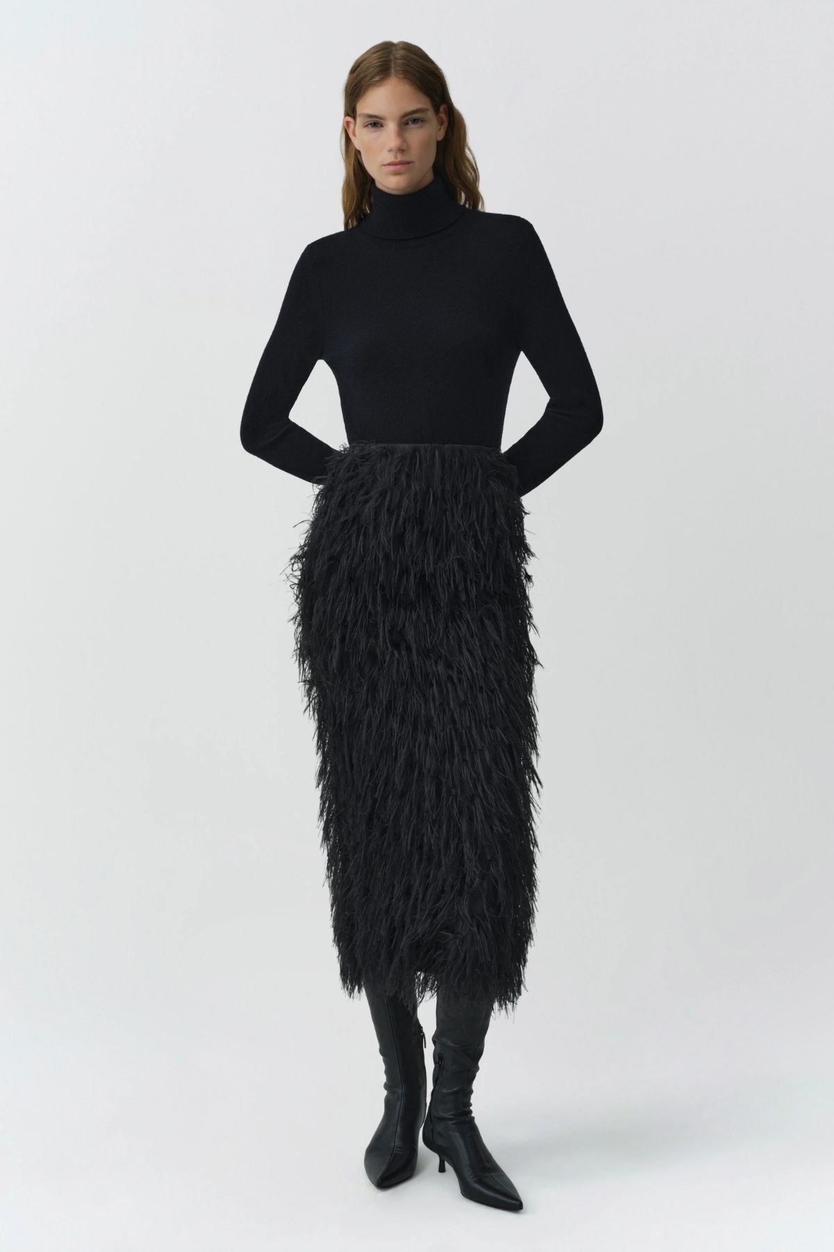 SIMKHAI Jade Midi Skirt - Black