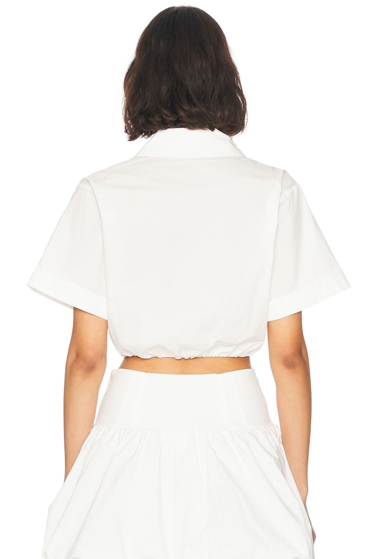 Simkhai Nicky Short Sleeve Cropped Top - White