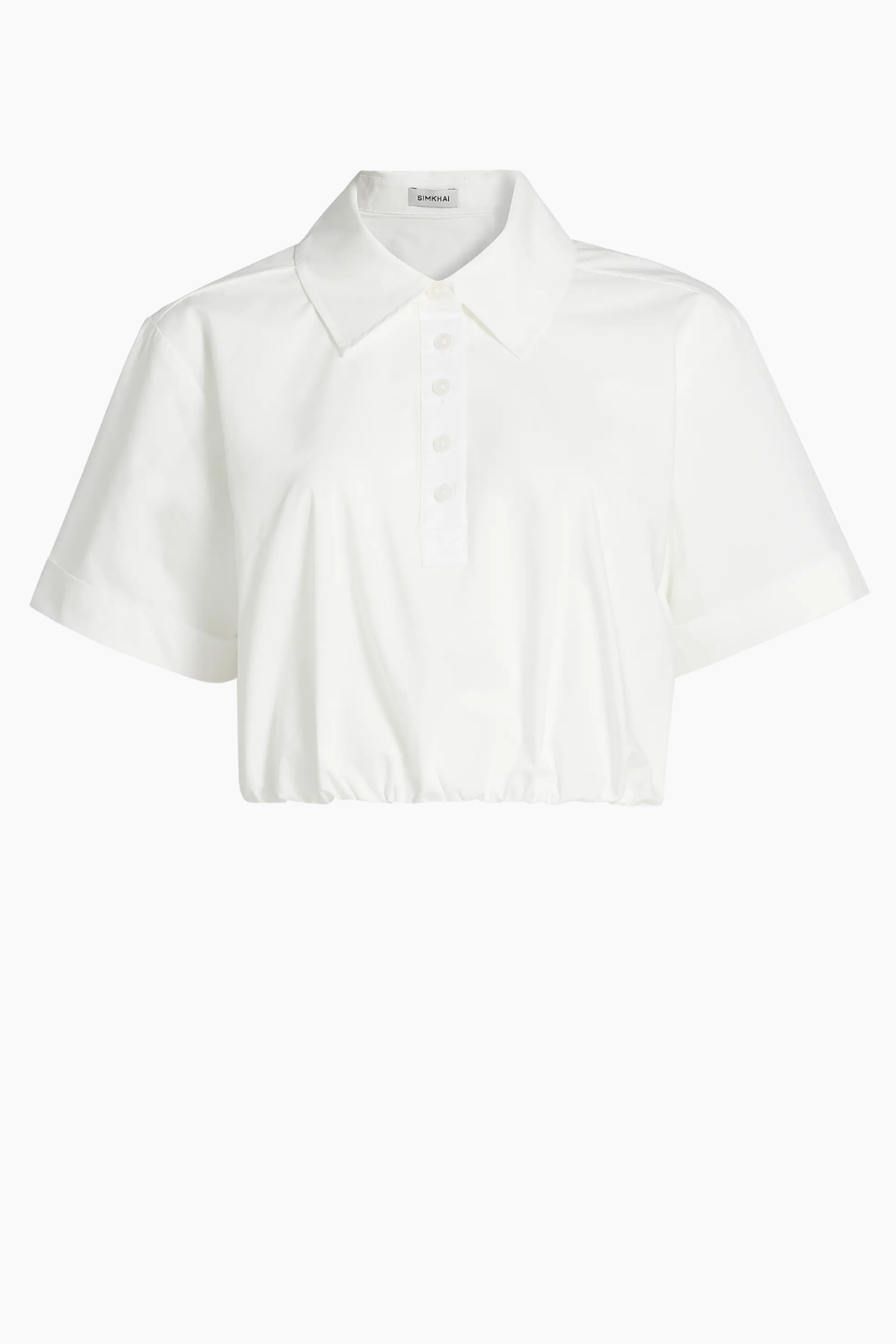 Simkhai Nicky Short Sleeve Cropped Top - White