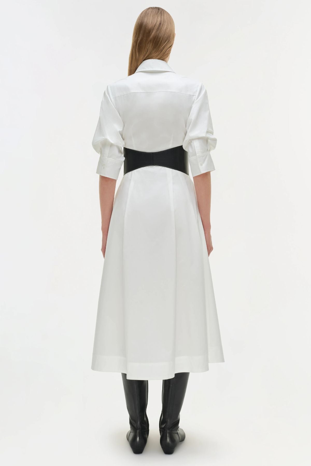 Simkhai Olsen Belted Dress - White