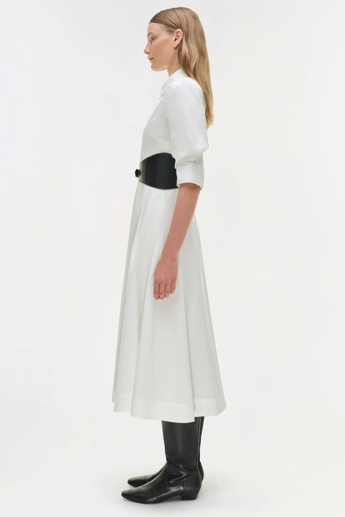 Simkhai Olsen Belted Dress - White