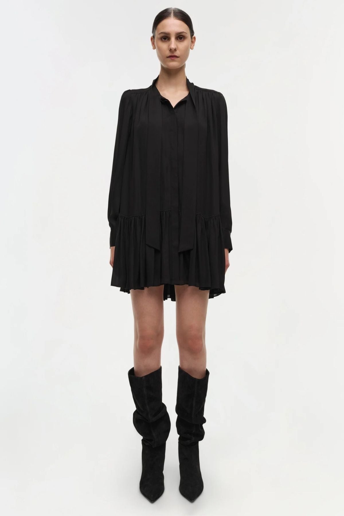 Simkhai Quince Long Sleeve Mini Dress - Black