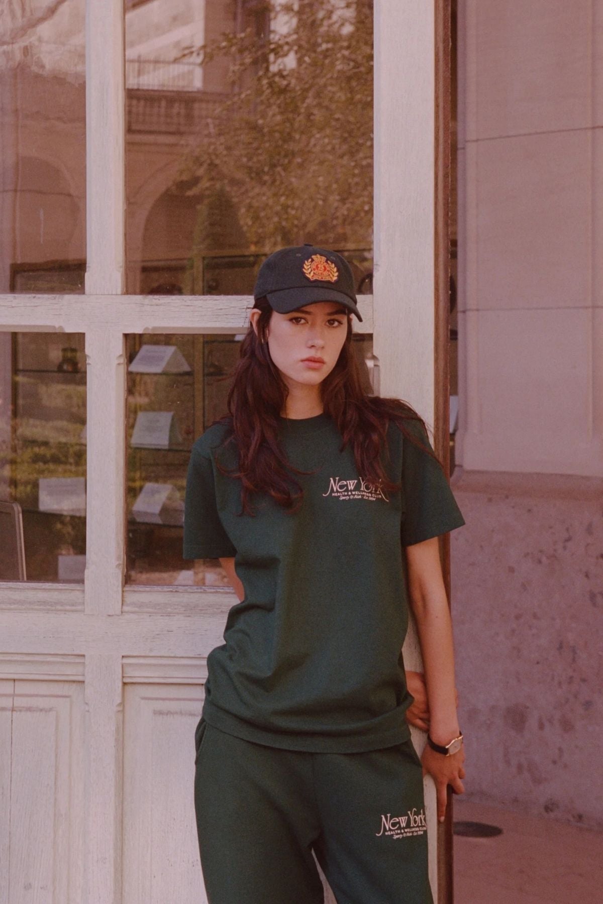 Sporty & Rich NY 94 T-Shirt - Forest/ Cream