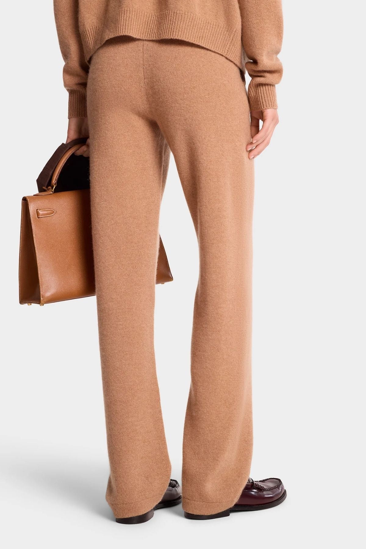 Sporty & Rich SRC Cashmere Pants - Camel/ White