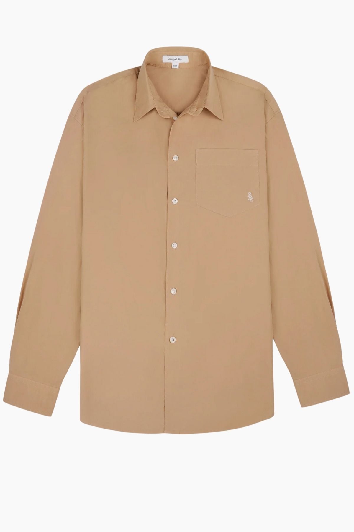 Sporty & Rich SRC Oversized Shirt - British Tan/ White