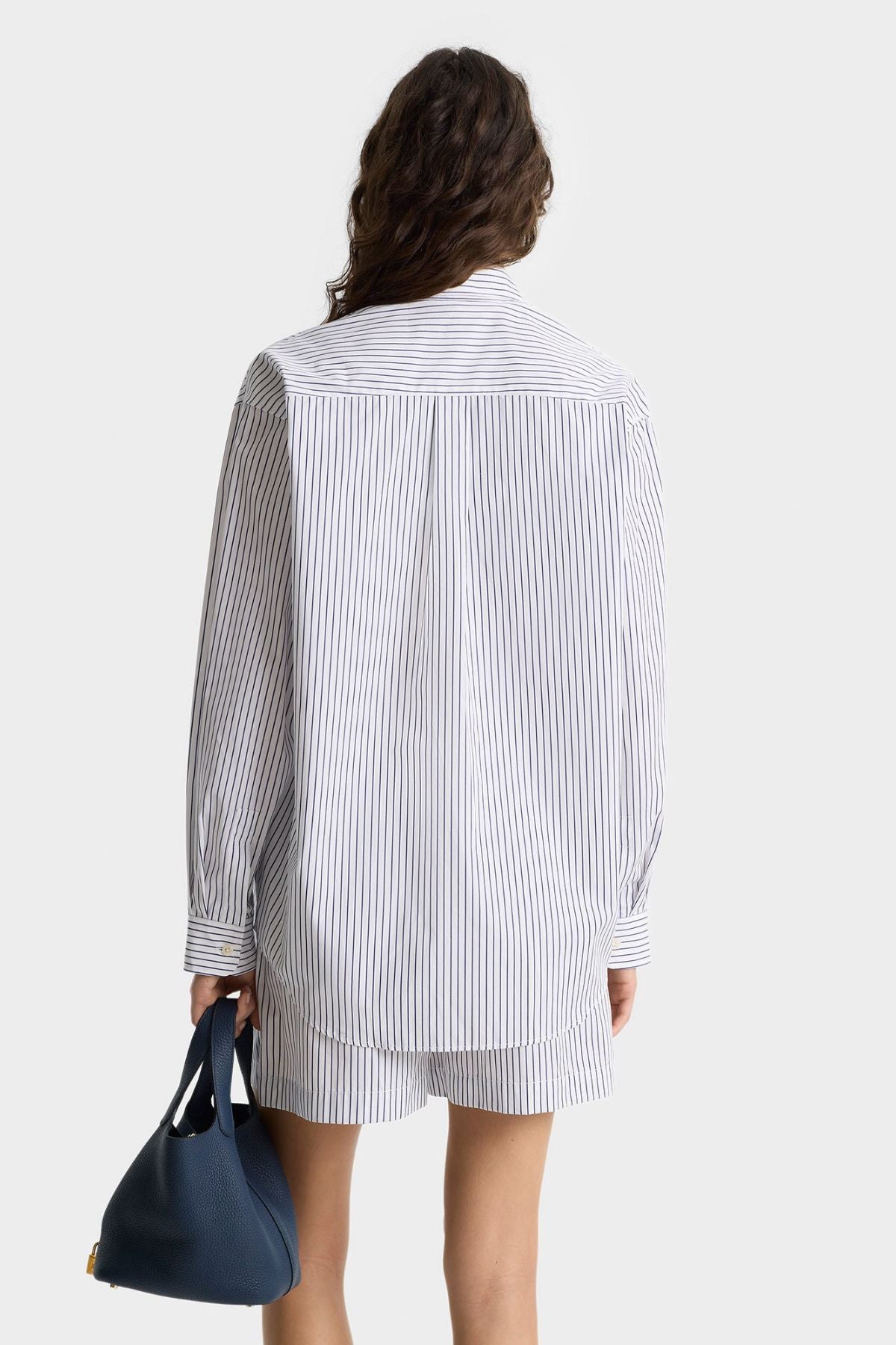 Sporty & Rich SRC Oversized Shirt - Blue Striped