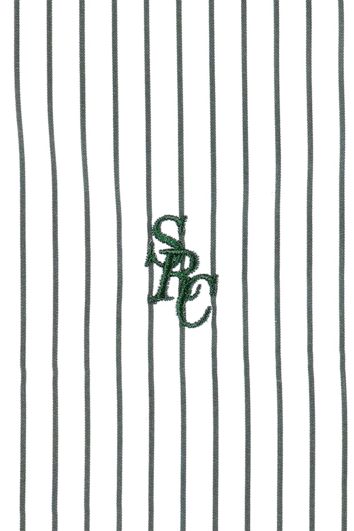 Sporty & Rich SRC Poplin Short - Forest Striped