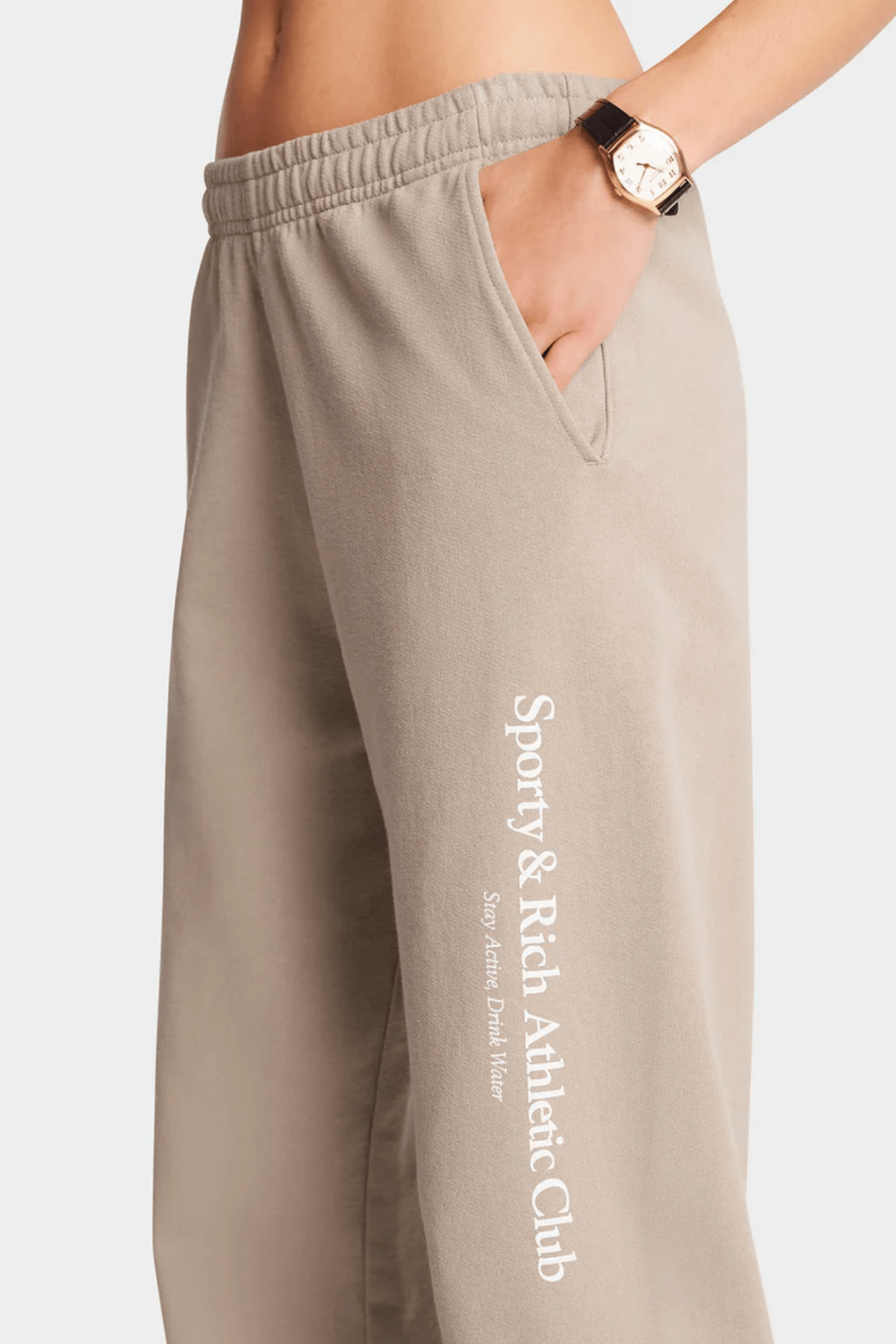 Sporty & Rich Athletic Club Sweatpant - Elephant/ White