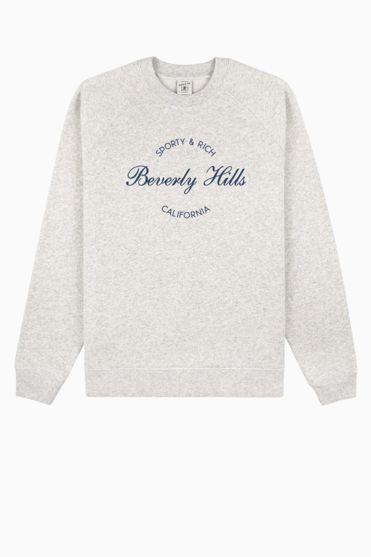 Sporty & Rich Beverly Script Soft Crewneck - Heather Grey