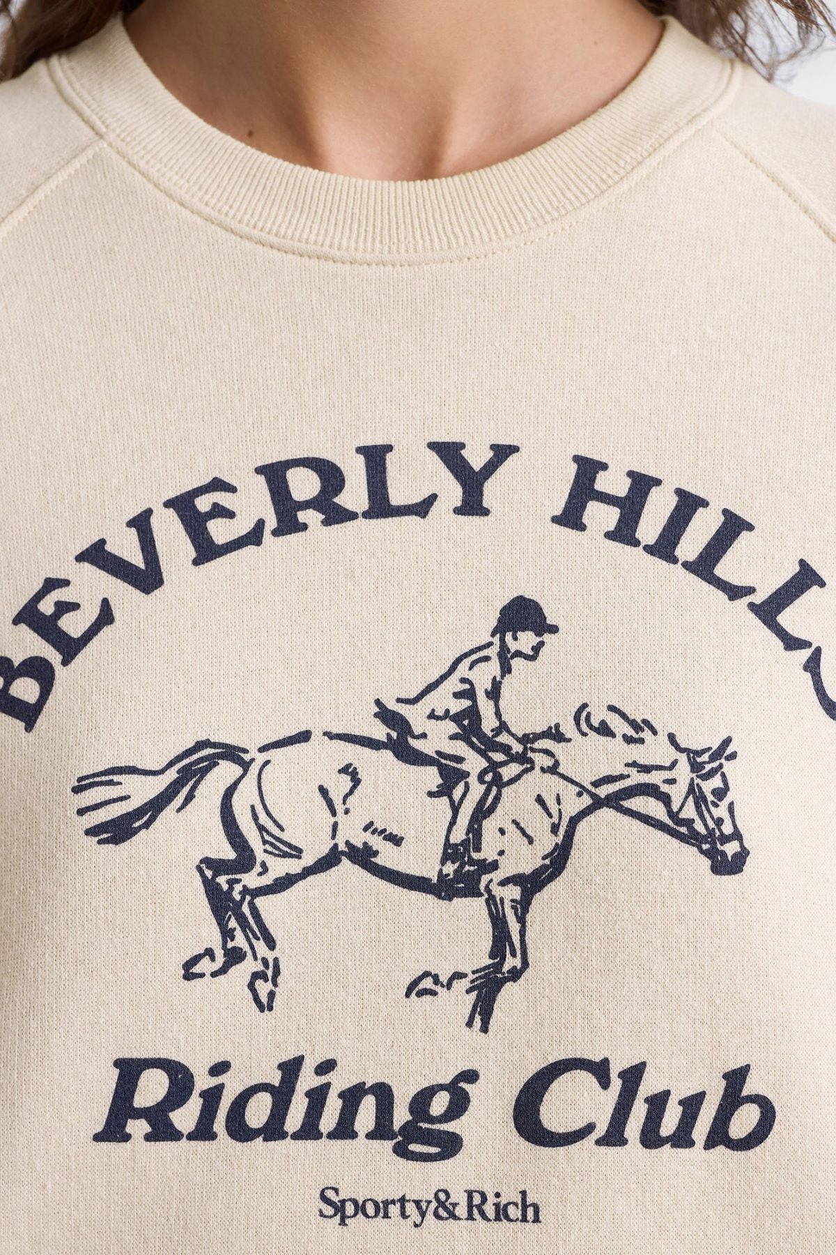 Sporty & Rich BH Riding Club Soft Crewneck - Cream