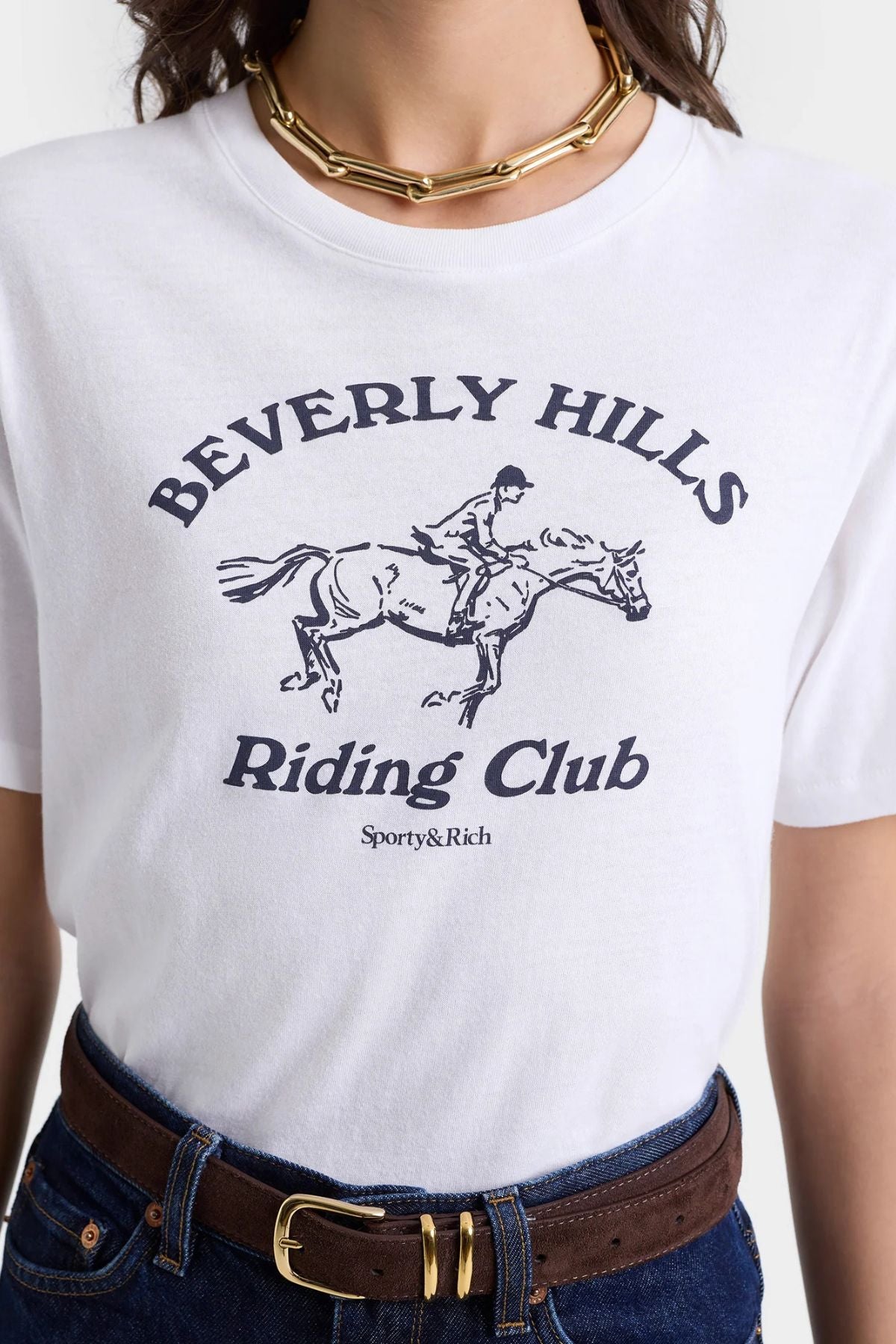 Sporty & Rich BH Riding Club Soft T-Shirt - White