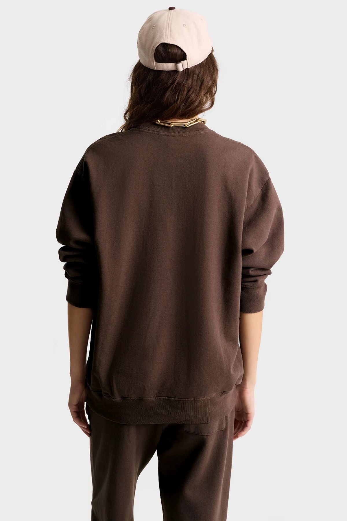 Sporty & Rich Bristol Crest 100th Sweatshirt - Chocolate/ Cream