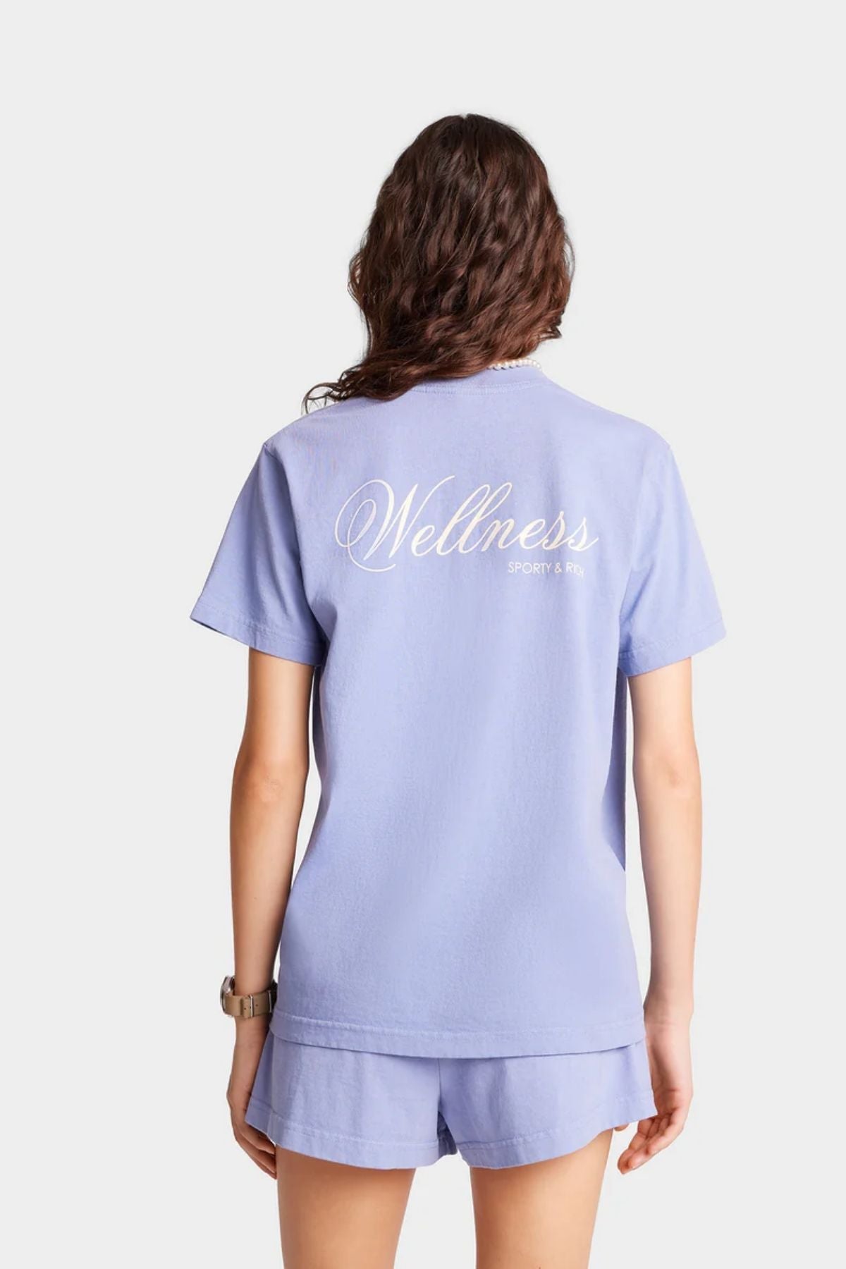 Sporty & Rich Carlyle T-Shirt - Colony Blue/ Cream