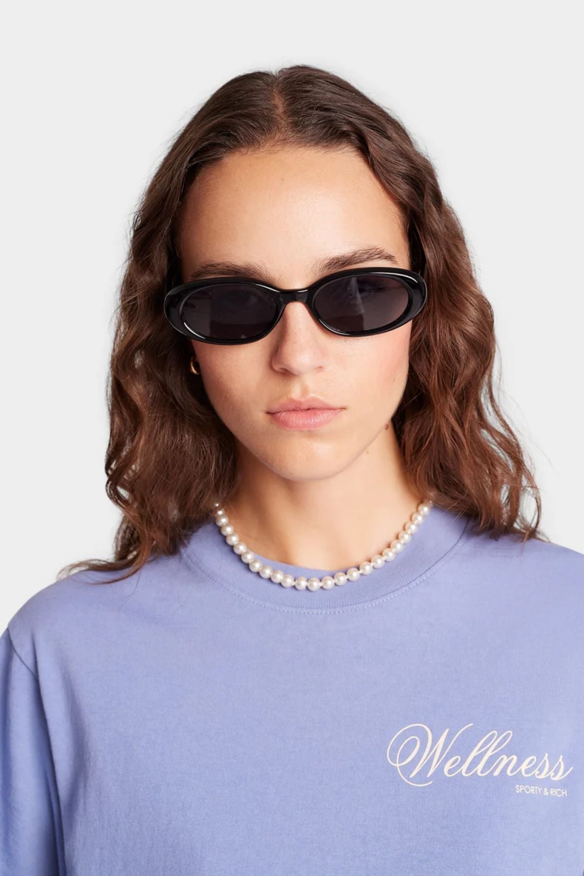 Sporty & Rich Carlyle T-Shirt - Colony Blue/ Cream