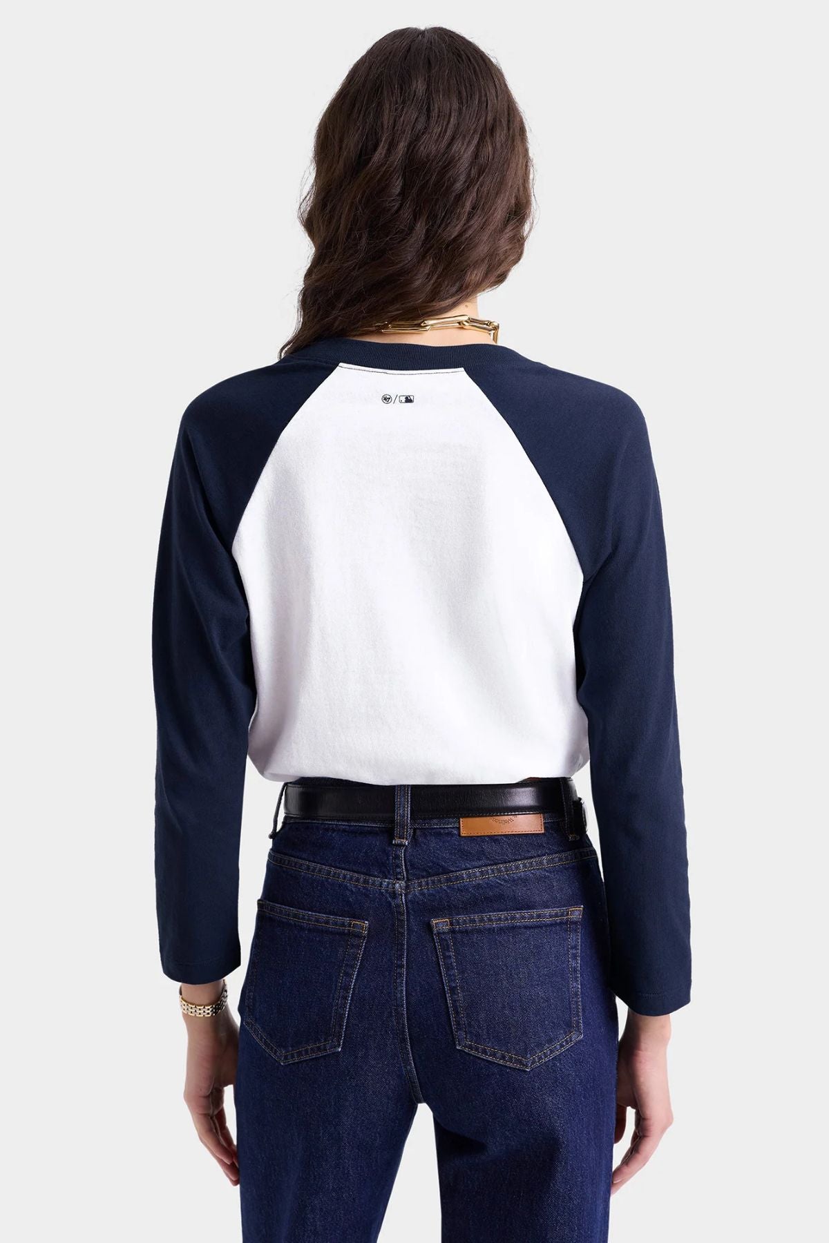 Sporty & Rich Dodgers Baseball Tee - White/ Dark Navy