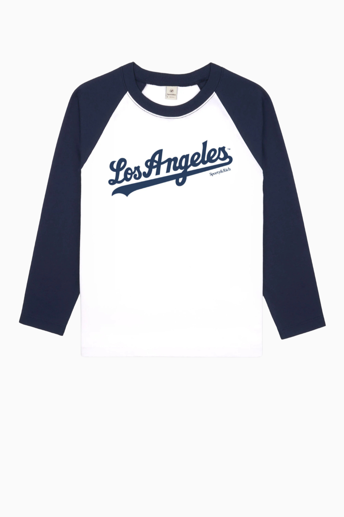 Sporty & Rich Dodgers Baseball Tee - White/ Dark Navy