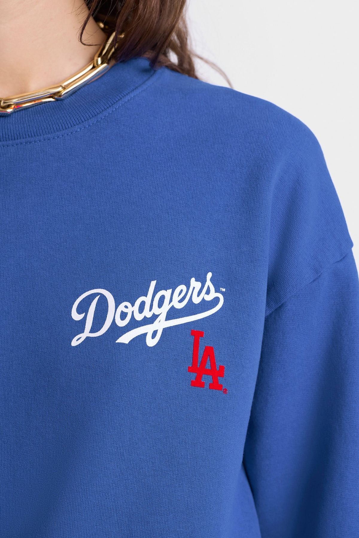 Sporty & Rich Dodgers Serif Crewneck - Team Blue