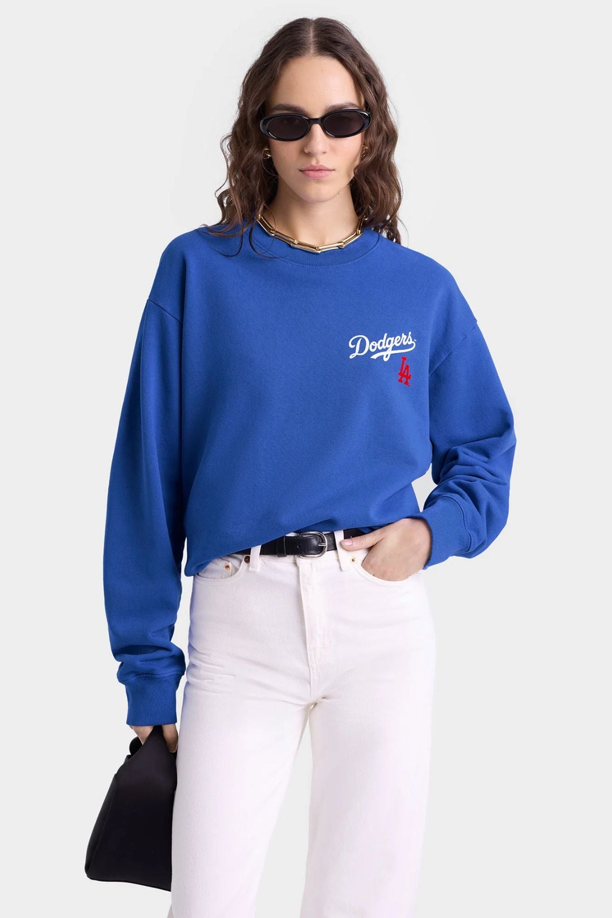Sporty & Rich Dodgers Serif Crewneck - Team Blue
