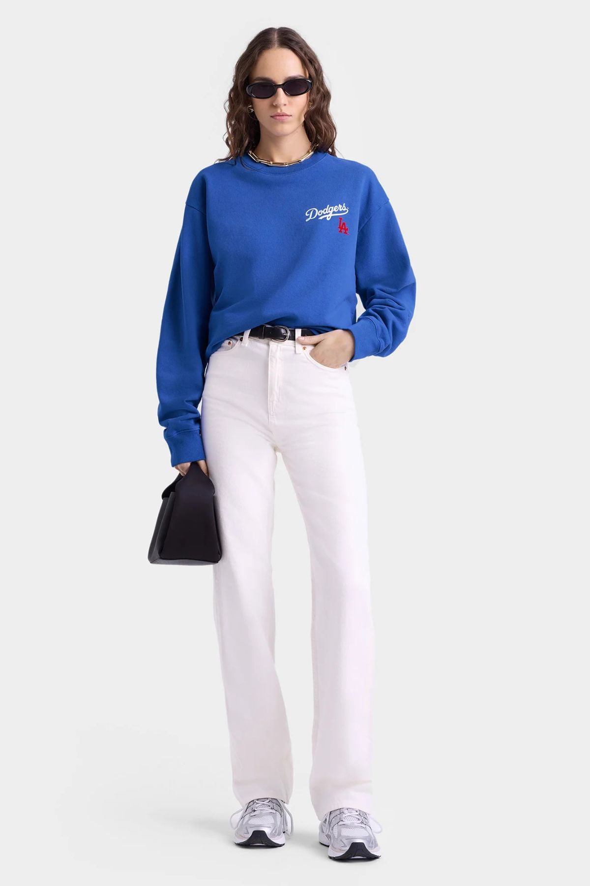 Sporty & Rich Dodgers Serif Crewneck - Team Blue