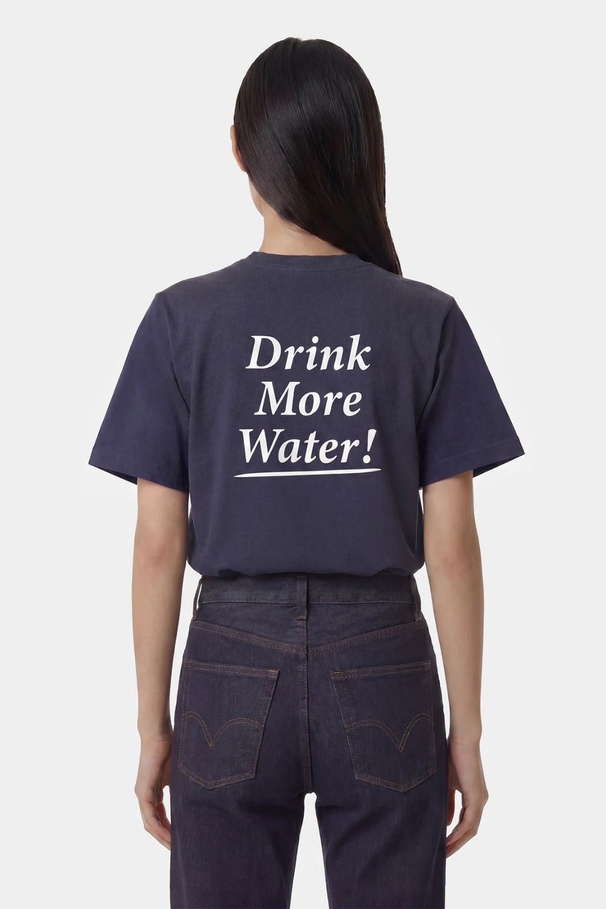 Sporty & Rich Drink More Water T-Shirt - Dark Navy