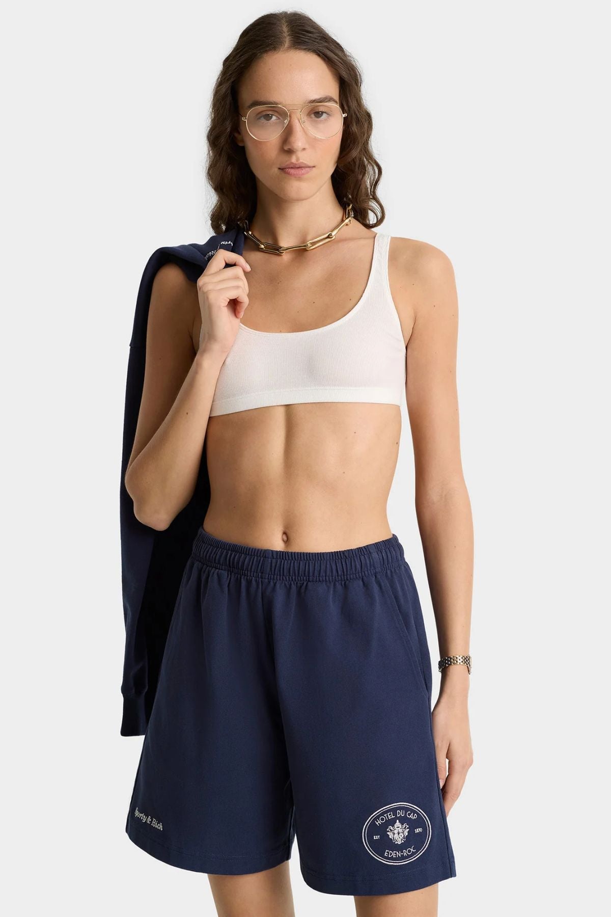 Sporty & Rich Eden Crest Gym Short - Dark Navy