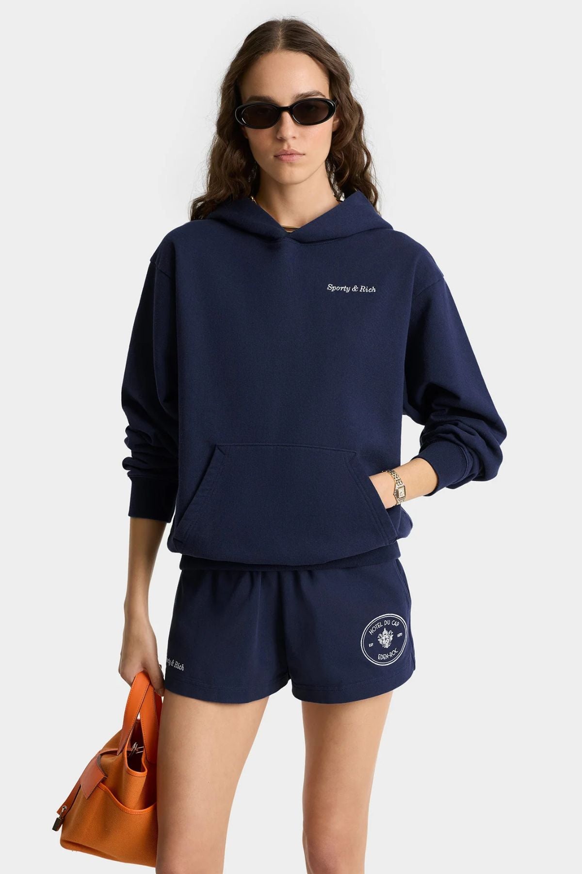 Sporty & Rich Eden Crest Hoodie - Dark Navy
