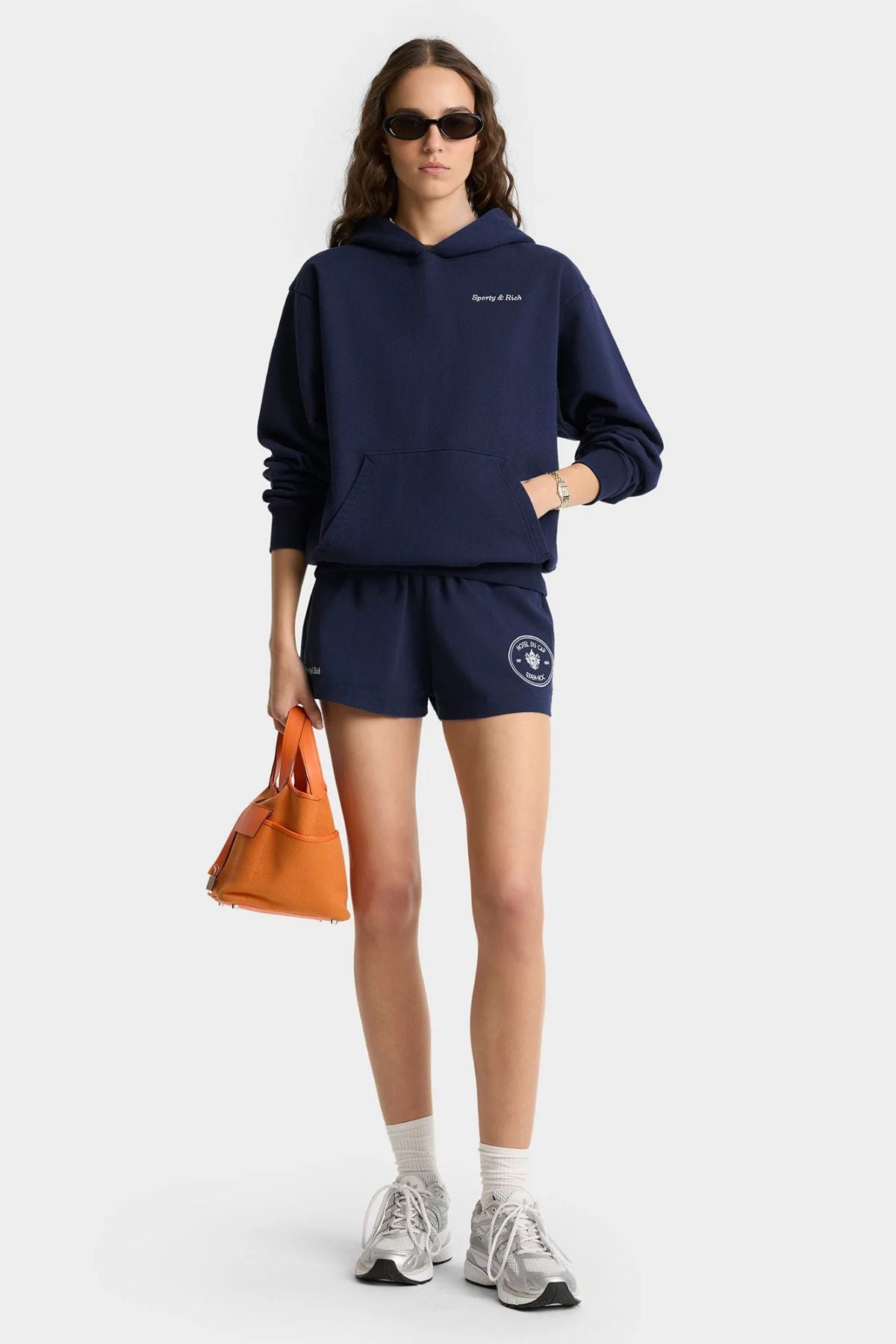 Sporty & Rich Eden Crest Hoodie - Dark Navy