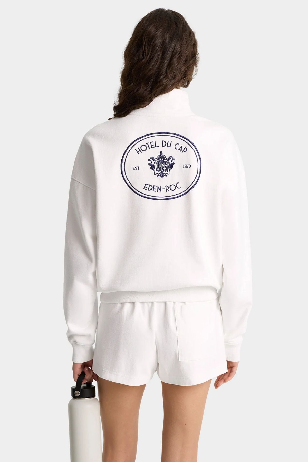 Sporty & Rich Eden Crest Quarter Zip - White