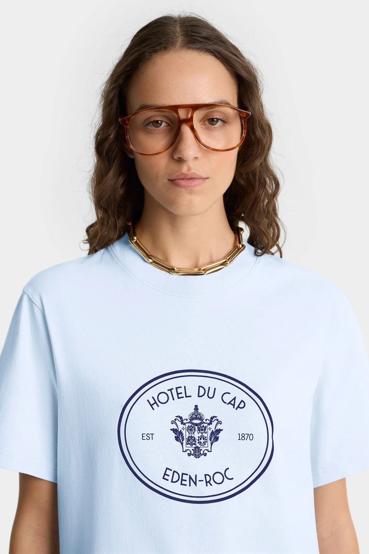 Sporty & Rich Eden Crest T-Shirt - Ciel