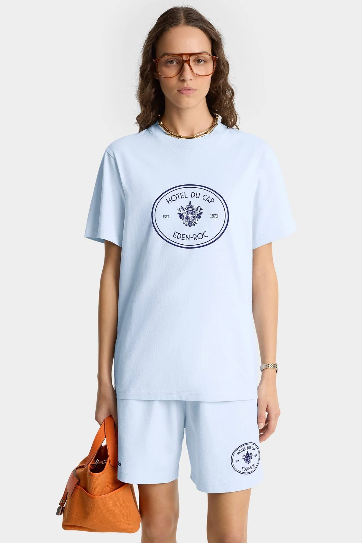 Sporty & Rich Eden Crest T-Shirt - Ciel