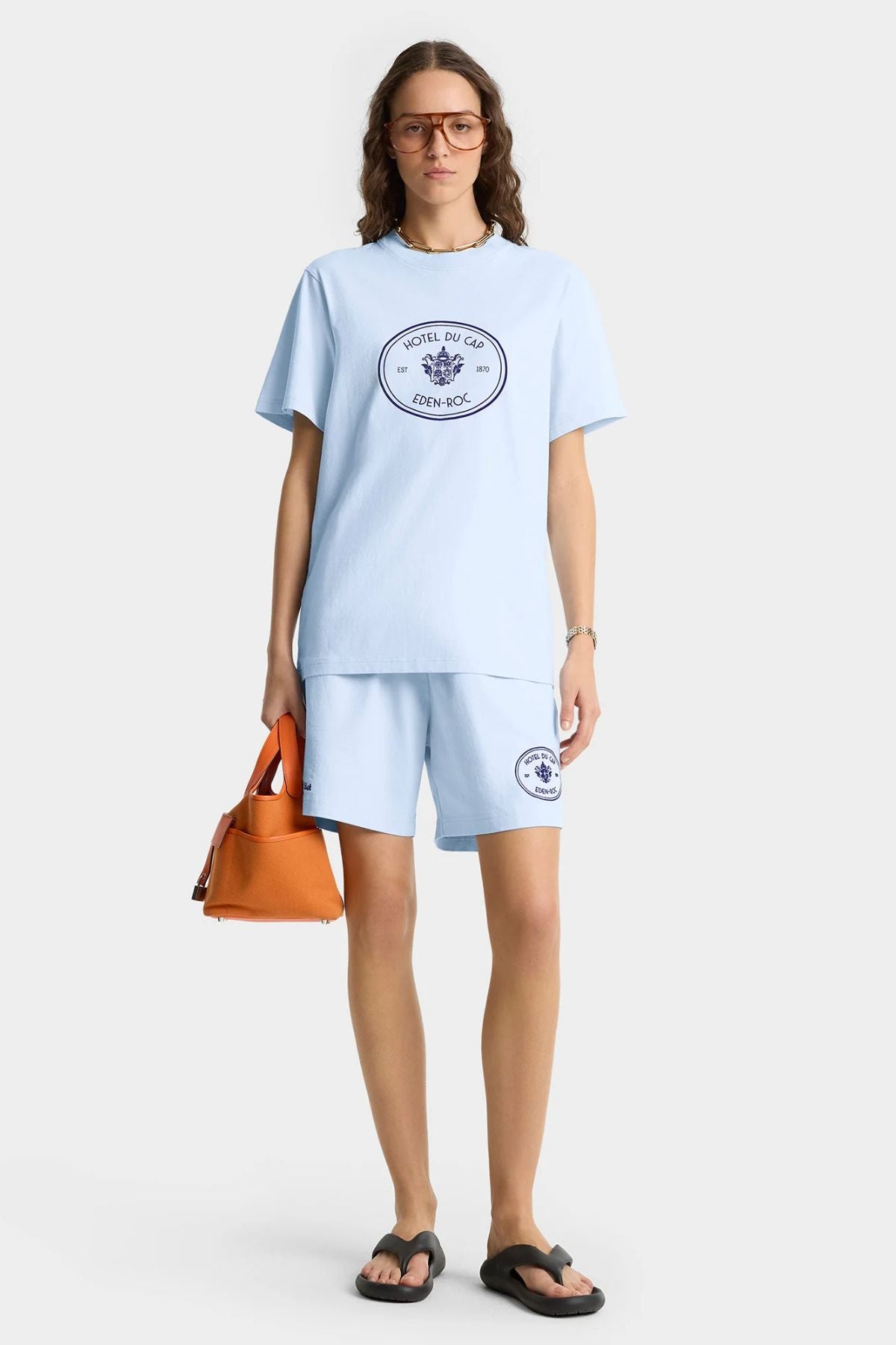 Sporty & Rich Eden Crest T-Shirt - Ciel