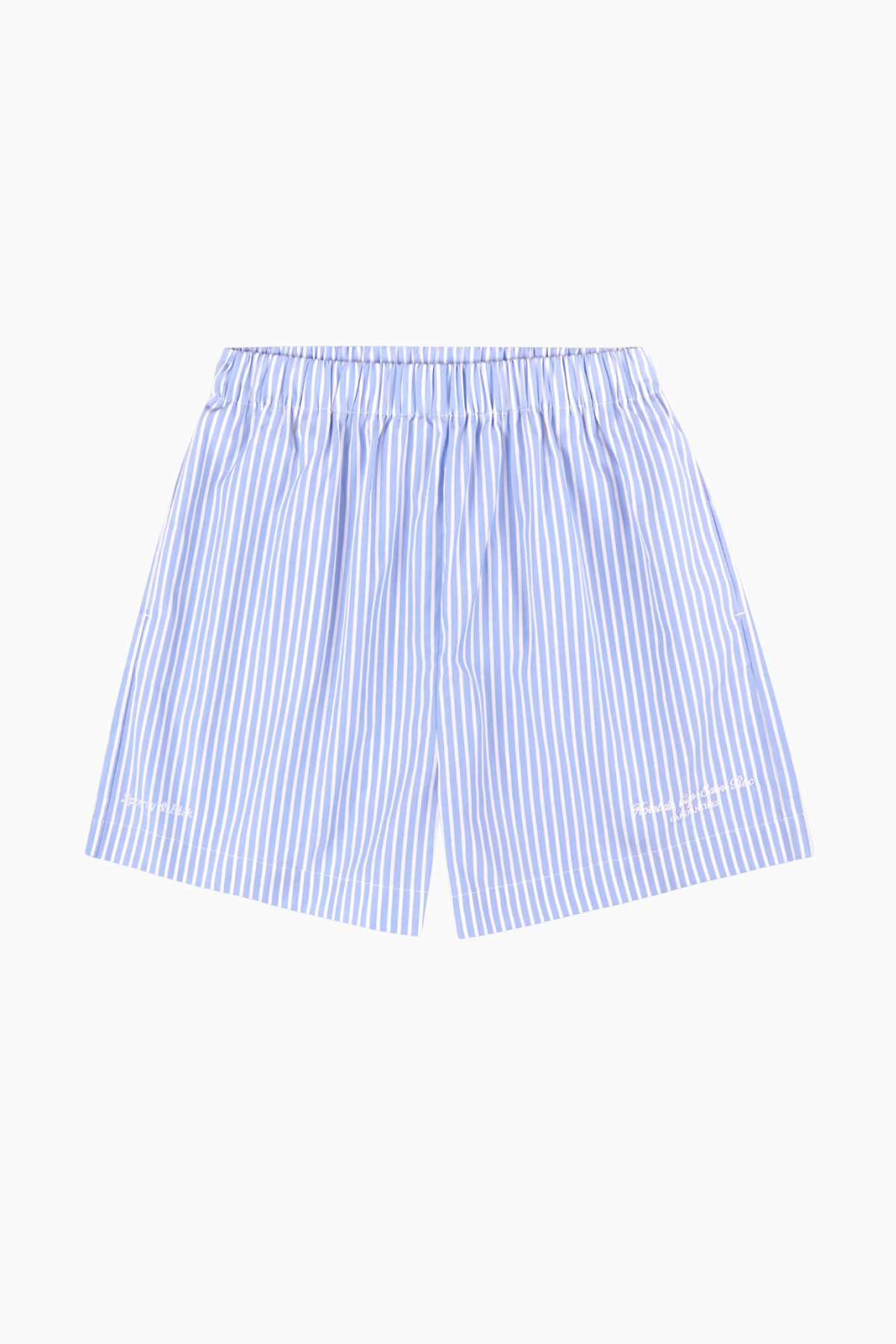 Sporty & Rich Eden Script Poplin Short - Blue/ White Stripe