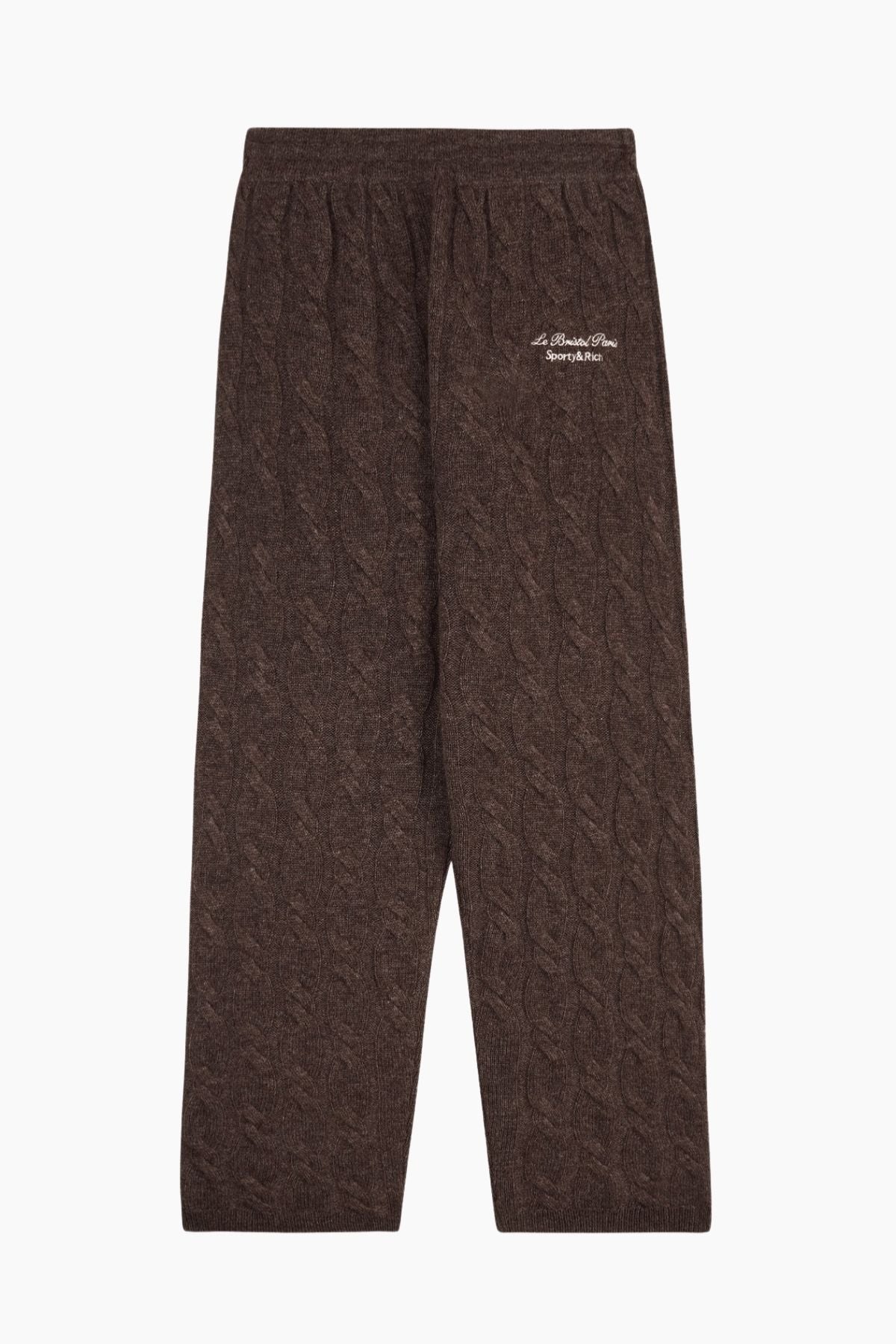 Sporty & Rich Faubourg Cashmere Pants - Chocolate/ Cream