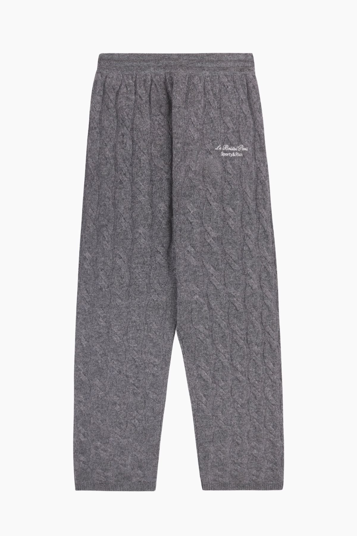 Sporty & Rich Faubourg Cashmere Pants - Dark Grey/ White