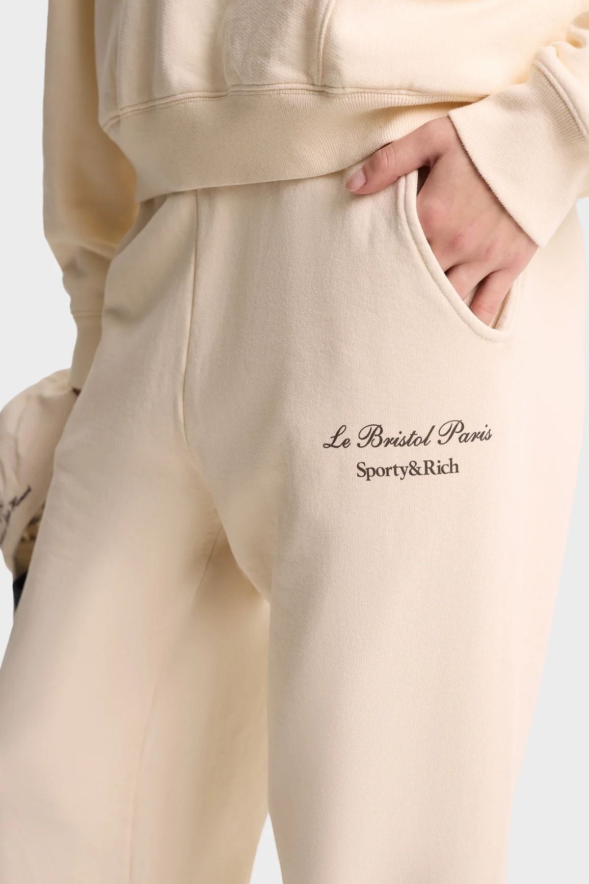 Sporty & Rich Faubourg Sweatpant - Cream/ Chocolate