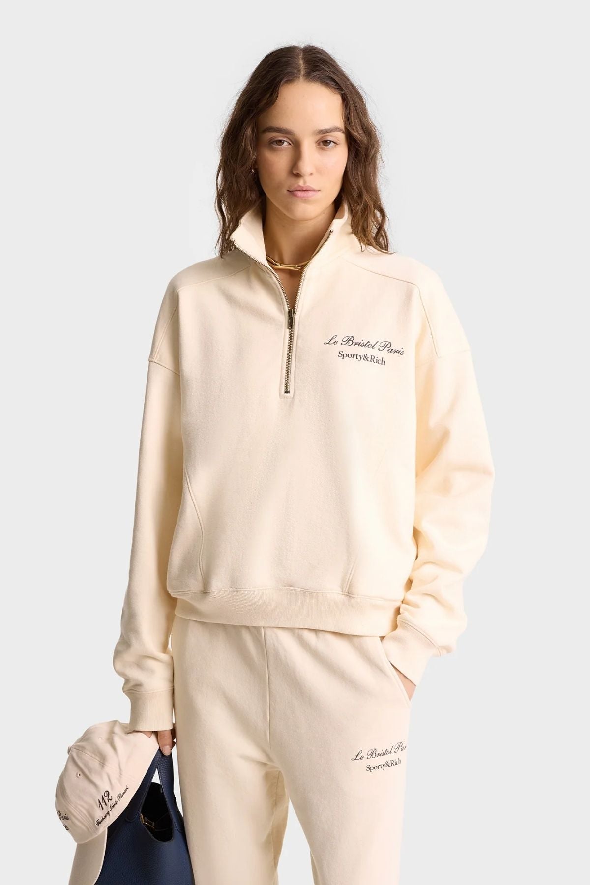 Sporty & Rich Faubourg Sweatpant - Cream/ Chocolate