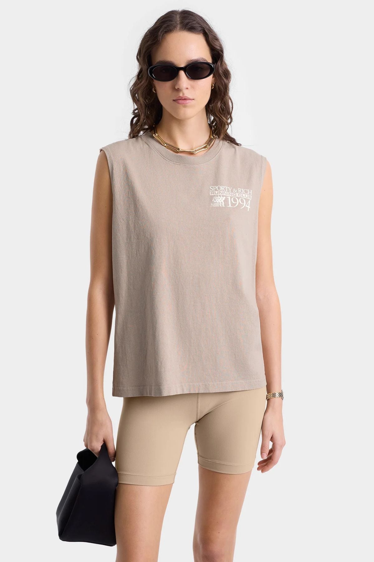Sporty & Rich Finish Line Muscle Tee - Elephant
