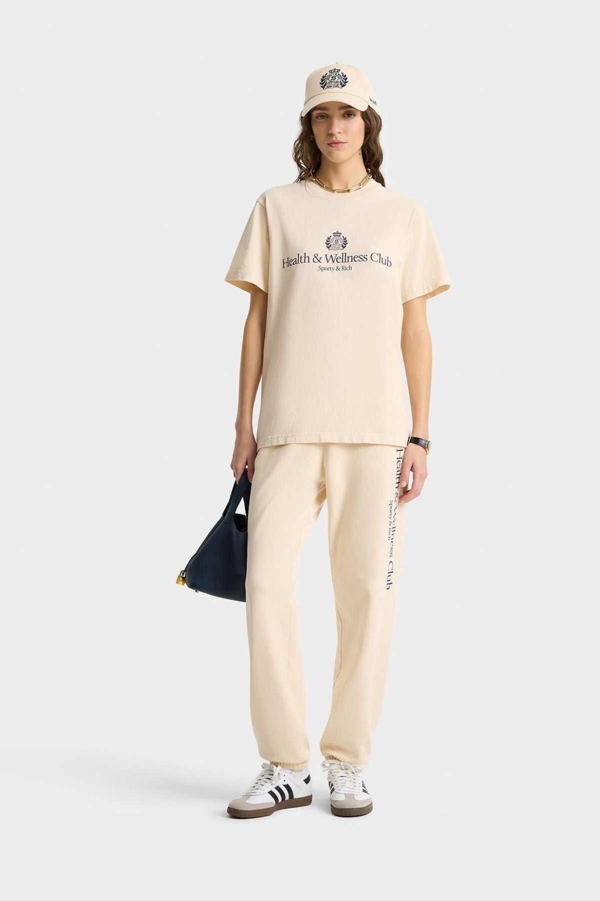 Sporty & Rich H&W Crest Sweatpant - Cream