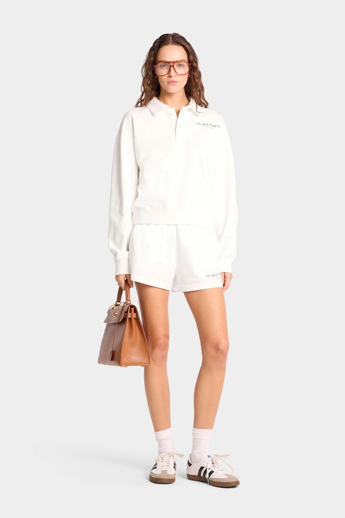 Sporty & Rich NY Health Club Polo - White/ Navy