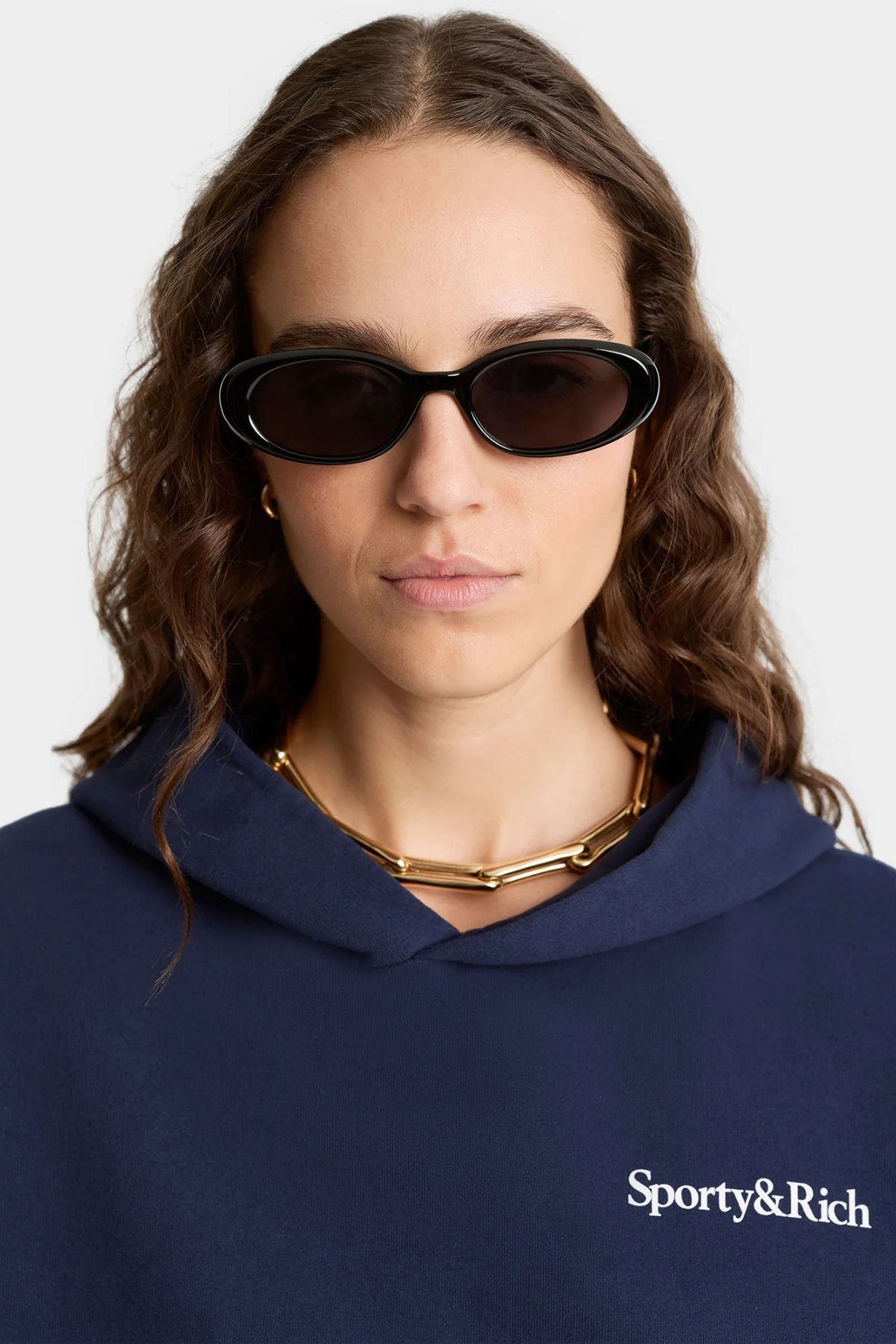 Sporty & Rich Health is Wealth Hoodie - Dark Navy