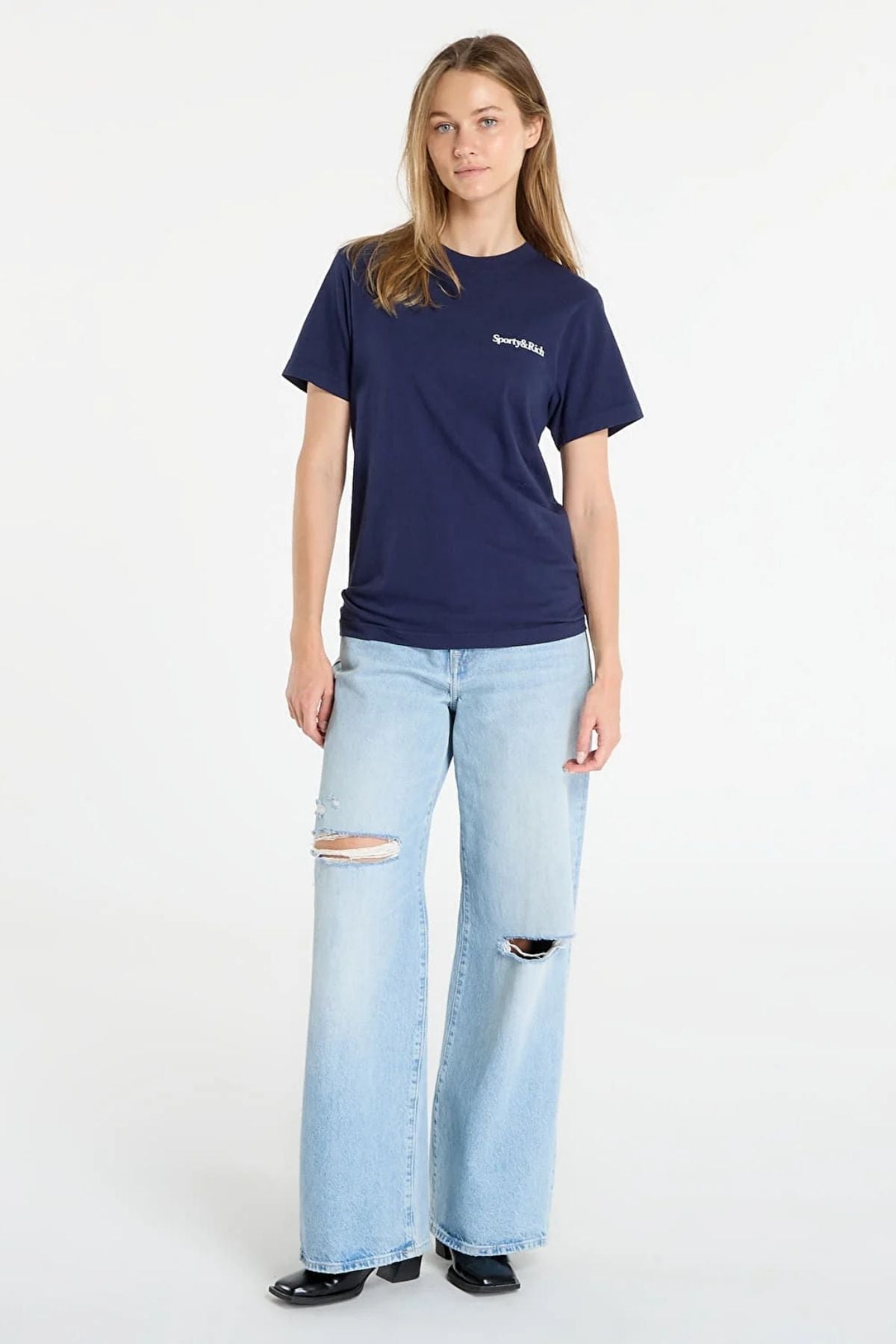 Sporty & Rich Health is Wealth T-shirt - Dark Navy