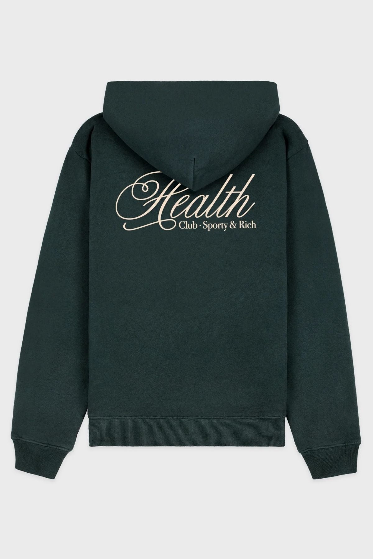 Sporty & Rich Health Script Hoodie - Forest/ Cream