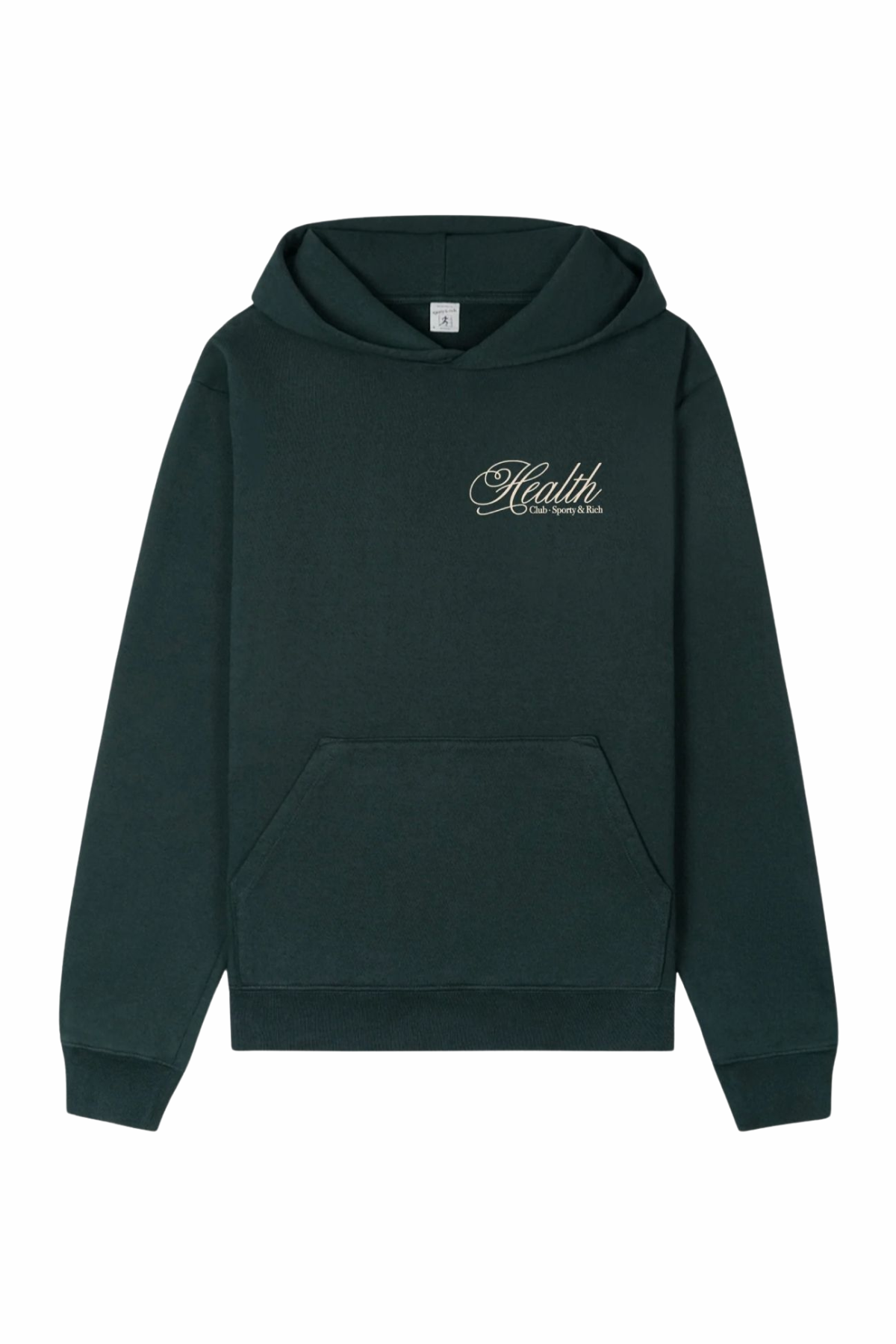 Sporty & Rich Health Script Hoodie - Forest/ Cream