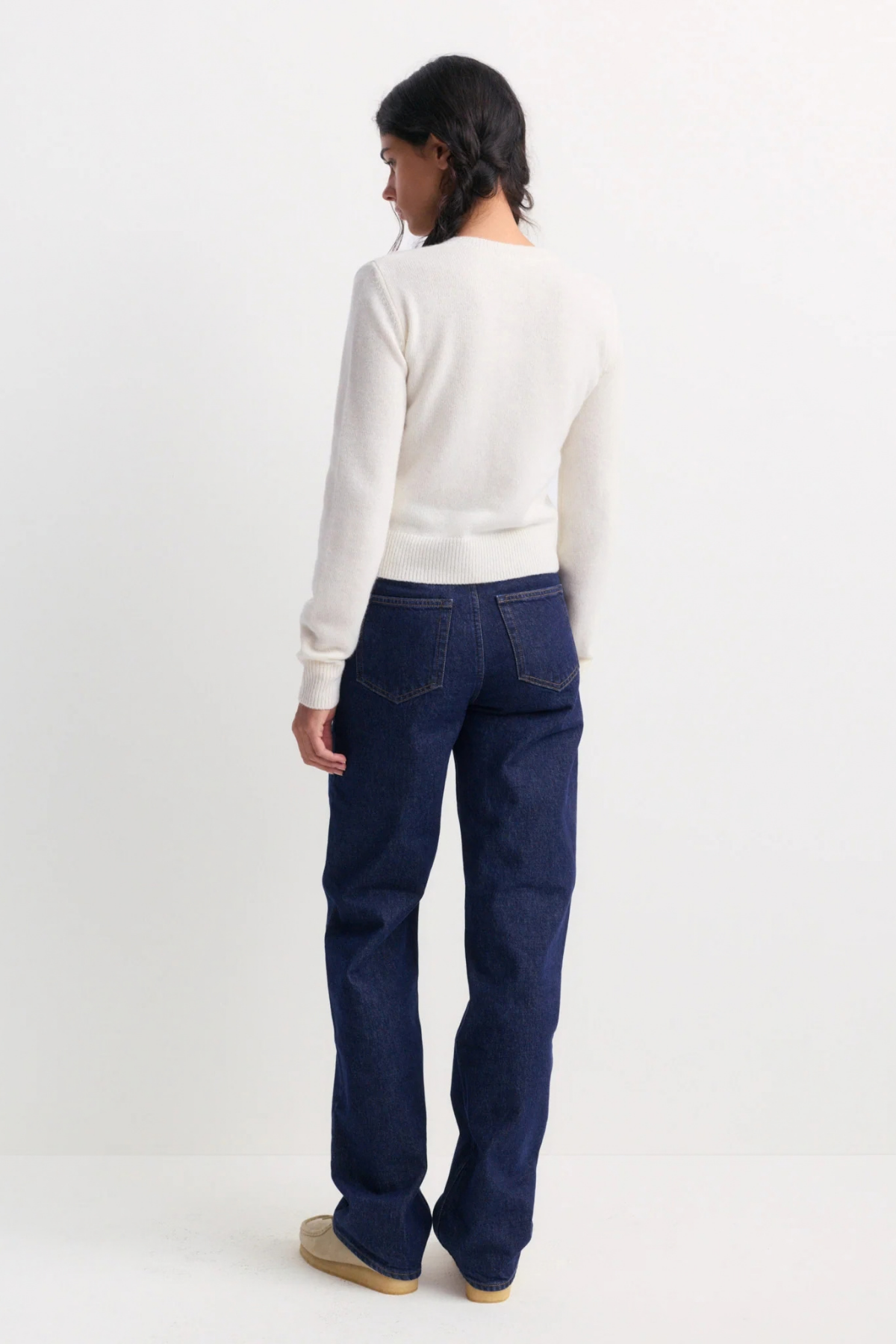 Sporty & Rich Iba S Logo Cashmere Henley - Off White