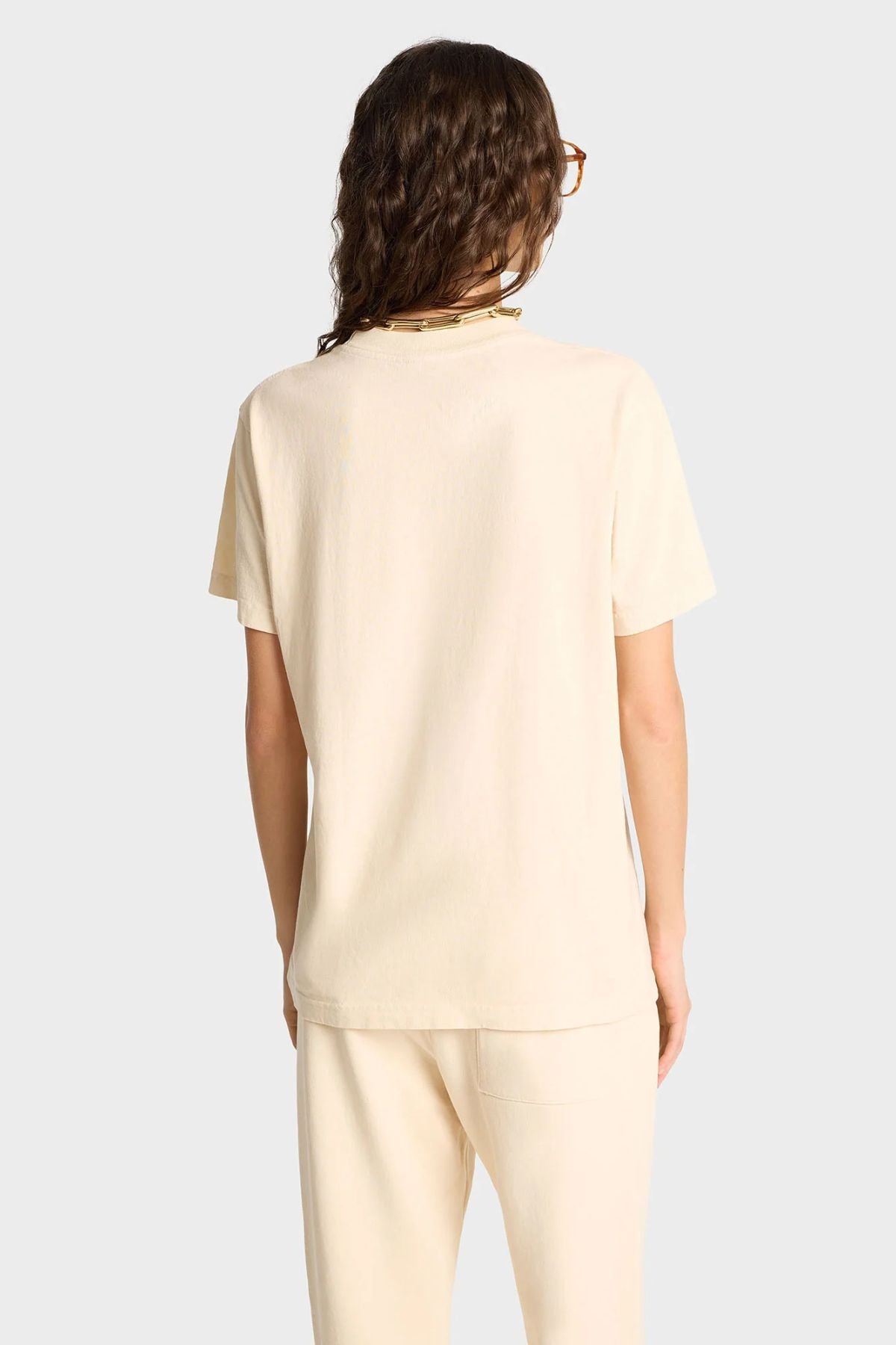 Sporty & Rich NY Health Club T-Shirt - Cream/ Navy