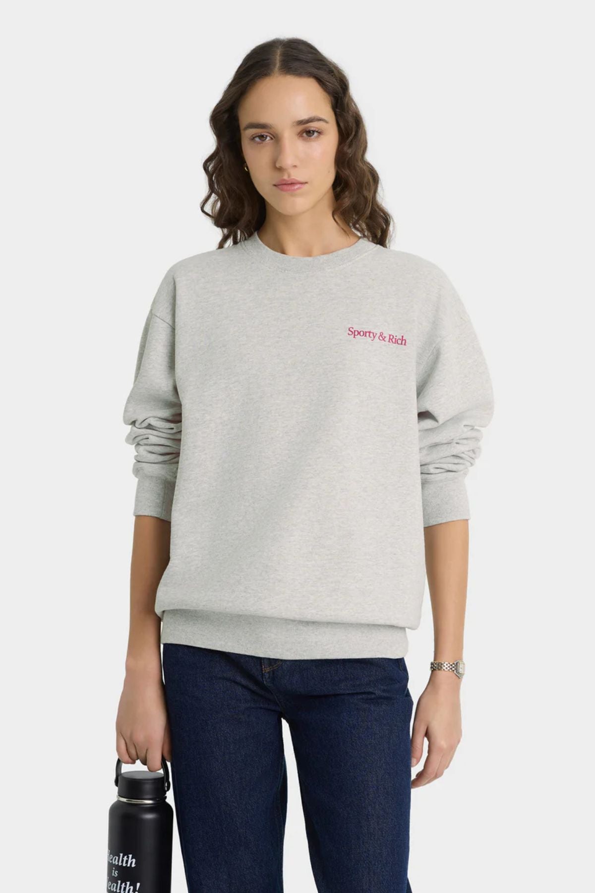 Sporty & Rich NY Motion Crewneck - Heather Grey