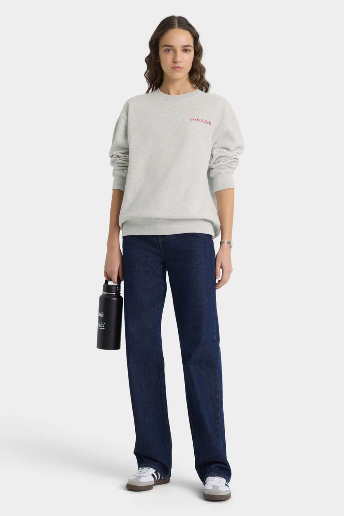 Sporty & Rich NY Motion Crewneck - Heather Grey