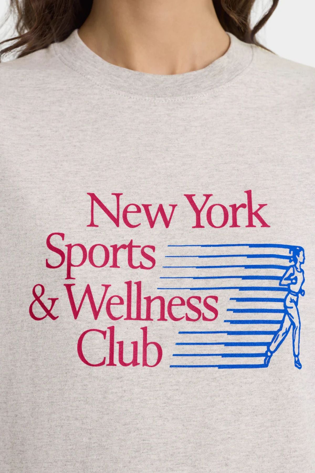 Sporty & Rich NY Motion T-Shirt - Heather Grey